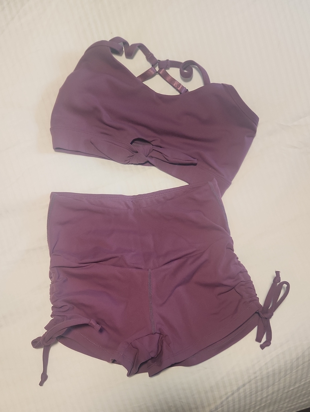 Ryderwear Plum Purple Sports Bralette & High-Waist Shorts Set